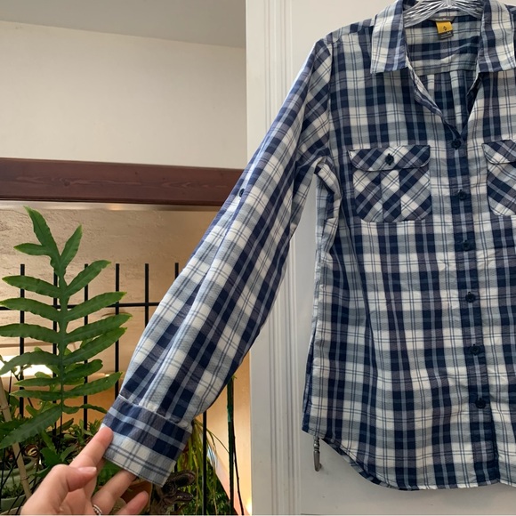 Eddie Bauer Plaid Flannel Button Up Long Sleeve Sweat Wicking Quick Dry Top - Picture 3 of 11